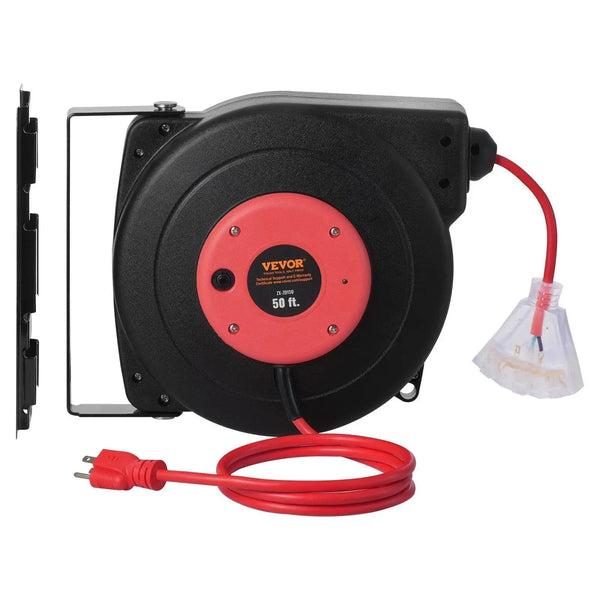 Conversions Tech Default Retractable 50FT 14AWG/3C SJTOW Power Cord Reel Extension Cord Reel
