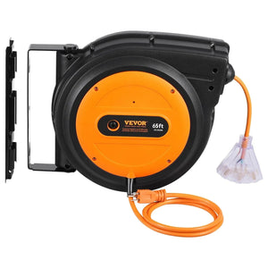 Conversions Tech Default Retractable Extension Cord Reel Power Cord Reel 65FT 12AWG/3C SJTOW