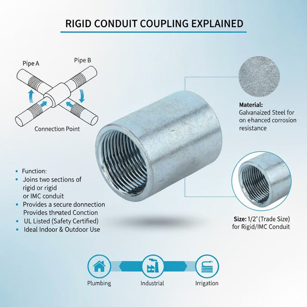 Conversions Tech Rigid Coupling Steel with Zinc Plated 1-1/4"