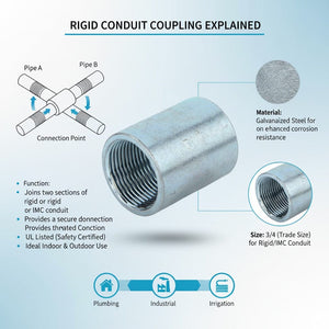 Conversions Tech Rigid Coupling Steel with Zinc Plated 3/4"