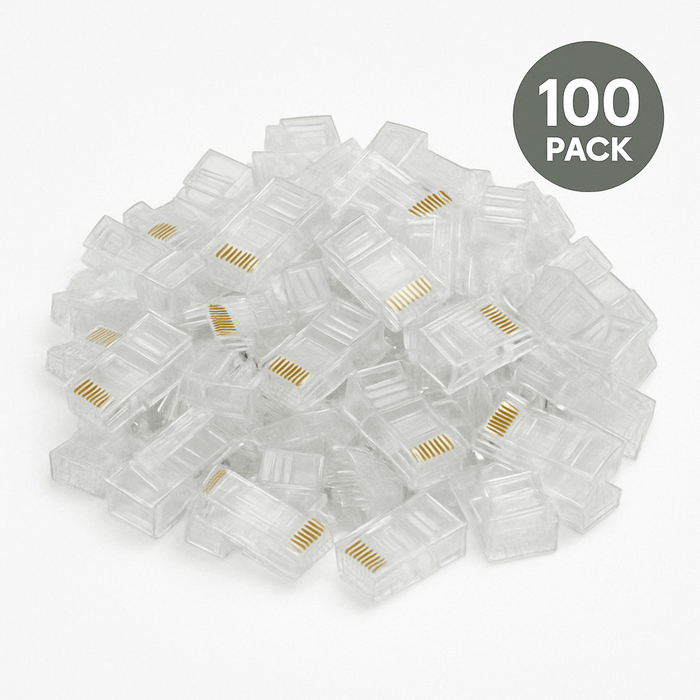 Conversions Tech Connectors RJ45 Connector | Cat6 Feed through Modular Plug Unshielded 100 pcs