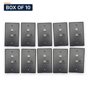 Conversions Tech Wall Plates Box of 10 ($11.89 ea) RV Antenna Power Supply Wall Plate, Black | 12 V DC, 2 TV Outputs, A/B Switch, Amplified Antenna | MP-002BK