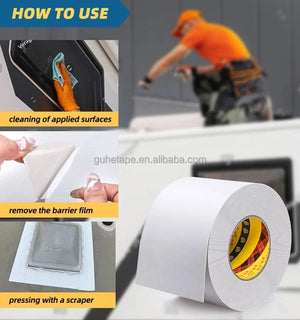 Conversions Tech White / 50 mm / 15 m|2 Inch x 50 Feet RV Roof Tape 2 in X 50 Ft White RV Sealant Roofing Tape for Roof Repair Camper Trailer Boat Sealing Leak Repair UV & Waterproof