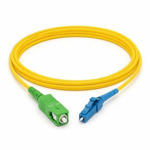 Conversions Tech Fiber Optic 3.5 m SC/APC to LC/UPC Fiber Patch Cable – 45° Angled Boot | Single-Mode Simplex 9/125 OS2