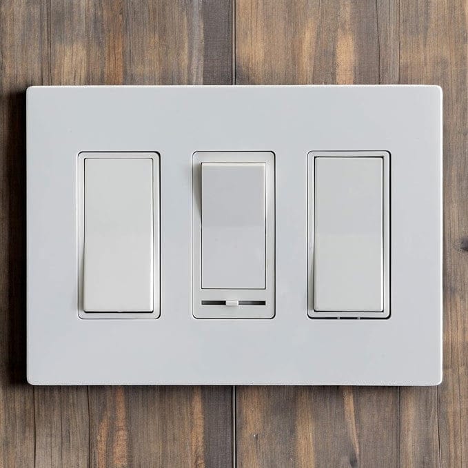 Conversions Technology Wall Plates Screw less Face | Decorator Wall Plate  | 3 Gang |  White