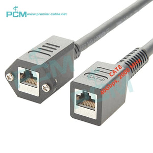 Conversions Tech 1FT/0.3m / CAT8 Screw Panel Mount CAT8 Female to Female Extender Cable SFTP Ethernet Network LAN Cord RJ45 Keystone Jack Bulkhead 40Gbps 2000MHz