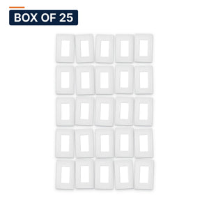 Conversions Tech Wall Plates Box of 25 ($1.84 ea) Screwless Decora Wall Plate, 1-Gang, White | Snap-On Face, Hidden Screws | 5220-701