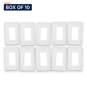 Conversions Tech Wall Plates Box of 10 ($1.99 ea) Screwless Decora Wall Plate, 1-Gang, White | Snap-On Face, Hidden Screws | 5220-701
