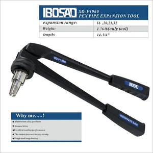 Conversions Tech CHINA SD-F1960 PEX Pipe Tube Expander 16,20,25,32mm Expansion Tool Kit for Water and Radiator Connection With Cutter