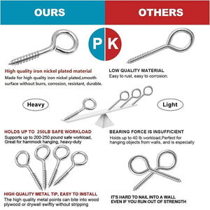 Conversions Tech Self-tapping Hook Screw Large Heavy Duty Eye Hooks 30/20/10pcs Wood Sheep Eye Screws Large Hooking Bolt for Wood Securing Light