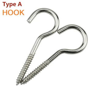 Conversions Tech A / NO.12    20pcs Self-tapping Hook Screw Large Heavy Duty Eye Hooks 30/20/10pcs Wood Sheep Eye Screws Large Hooking Bolt for Wood Securing Light