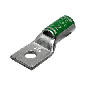Conversions Tech Electrical > Connectors > Compression Lugs Short Barrel Compression Lug 1 AWG 3/8" Stud | 90°C Tin-Plated Copper