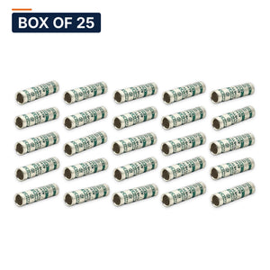 Conversions Tech Electrical > Connectors > Compression Splices Box of 25 ($2.32 ea) Short Barrel Compression Splice 1 AWG Copper | 90°C, Green Code
