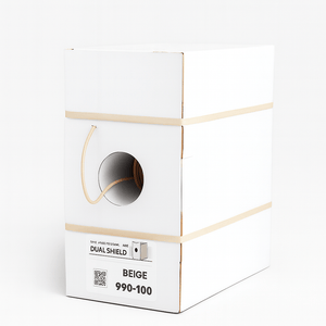 Sigma Wire & Cable Bulk Coax Sigma Wire & Cable  |  Bulk RG6 Coaxial Cable | Dual Shield, 60% Braid | 1000 ft Reel-N-Box | Beige