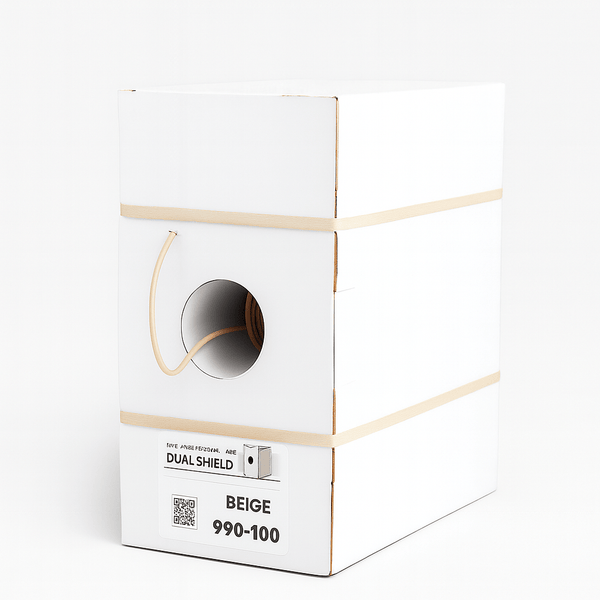 Sigma Wire & Cable Bulk Coax Sigma Wire & Cable  |  Bulk RG6 Coaxial Cable | Dual Shield, 60% Braid | 1000 ft Reel-N-Box | Beige