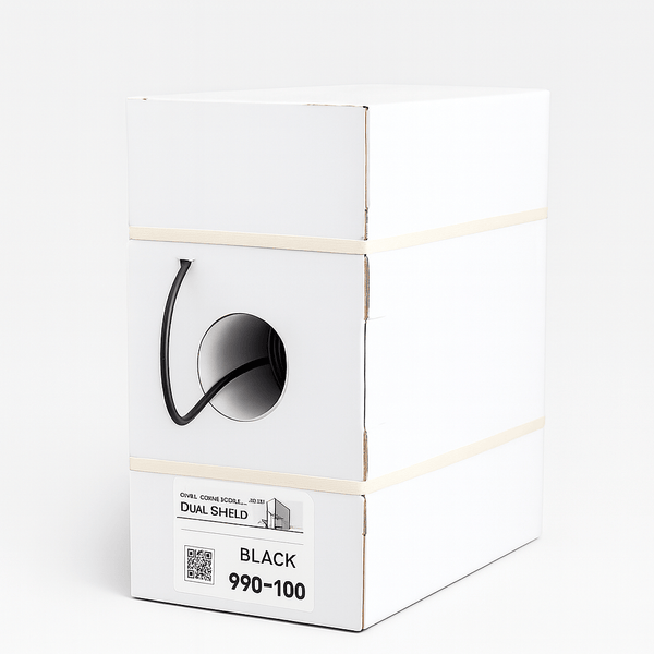 Sigma Wire & Cable Bulk Coax Sigma Wire & Cable  |  Bulk RG6 Coaxial Cable | Dual Shield, 60% Braid | 1000 ft Reel-N-Box | Black