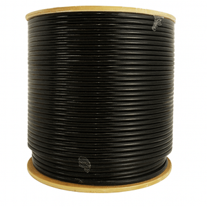 Sigma Wire & Cable Bulk Coax Sigma Wire & Cable  |  Bulk RG6 Coaxial Cable | Dual Shield, 60% Braid | 1000 ft Wooden Reel | Black