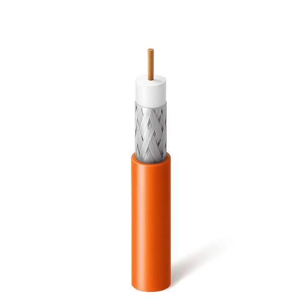 Sigma Wire & Cable Bulk Coax Sigma Wire & Cable  |  Bulk RG6 Coaxial Cable | Dual Shield, 60% Braid | 1000 ft Wooden Reel | Orange