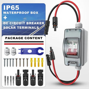 Conversions Tech ‌Solar Disconnect Switch Box MCB Mini Circuit Breaker DC500V PV Distribution Box IP65 Waterproof HT-2 Photovoltaic Combiner Box