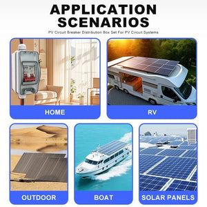 Conversions Tech ‌Solar Disconnect Switch Box MCB Mini Circuit Breaker DC500V PV Distribution Box IP65 Waterproof HT-2 Photovoltaic Combiner Box
