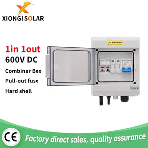 Conversions Tech 1-1openXN / 600v Solar photovoltaic PV Combiner Box With Lightning Protection 1-input 1-out600V Fuse IP65 MCB SPD Waterproof pull-out Hard shell