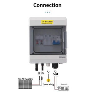 Conversions Tech 1-1openXN / 600v Solar photovoltaic PV Combiner Box With Lightning Protection 1-input 1-out600V Fuse IP65 MCB SPD Waterproof pull-out Hard shell
