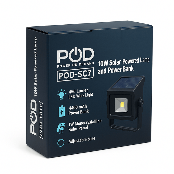 Power On Demand Safety Lighting Solar Powered LED Light with Power Bank