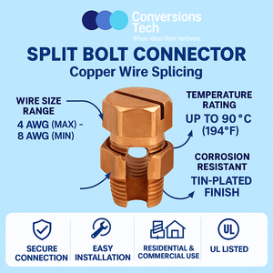 Conversions Tech Electrical Split Bolt Connector 6 Awg (Max)  - 10 Awg (Max)