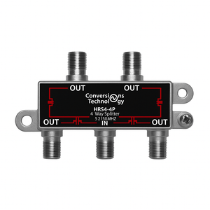 Conversions Tech Coax Accessories Splitter  |  4 way  |  Power Passing