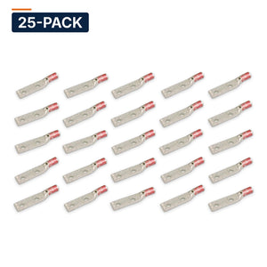 Conversions Tech Electrical > Connectors > Compression Lugs Standard Barrel Two Hole Compression Lug 8 AWG 1/4" Stud, 25-Pack | 90°C, 50A
