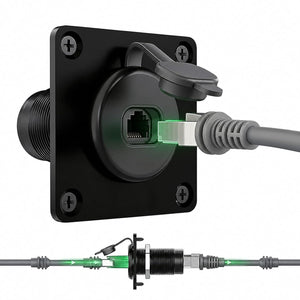 Conversions Tech Networking > Starlink Accessories Starlink Gen3 Pass-Through Wall Socket, RJ45 Cat6 Female to Female | IP68 Bulkhead, Weatherproof Cap, 1-1/2 in Cutout, RV, Marine and Off-Grid | CT-SK0110