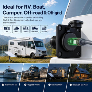 Conversions Tech Networking > Starlink Accessories Starlink Gen3 Pass-Through Wall Socket, RJ45 Cat6 Female to Female | IP68 Bulkhead, Weatherproof Cap, 1-1/2 in Cutout, RV, Marine and Off-Grid | CT-SK0110