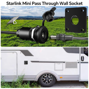 Conversions Tech Networking > Starlink Accessories Starlink Mini Pass-Through DC Power Wall Socket, 5.5 x 2.1 mm Female Jack | Aluminum, Watertight Cap, 12 in Pigtail to 5521 Plug, 12 V 5 A, RV, Marine and Battery Box | CT-SK0111