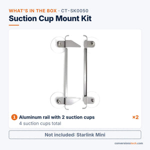 Conversions Tech Networking > Starlink Accessories White Starlink Mini Suction Cup Mount Kit | Sunroof, Window and Boat, No Drilling | CT-SK0050