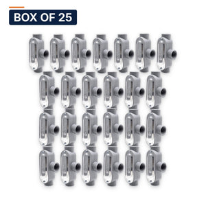 Conversions Tech Electrical > Conduit Fittings > Conduit Bodies Box of 25 ($5.80 ea) T Conduit Body 1 in. Threaded, Rigid/IMC, Copper-Free Aluminum, with Cover & Gasket | 675-30043