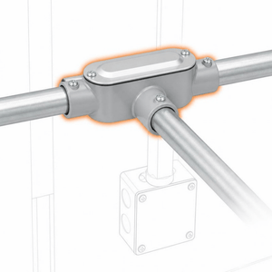 Conversions Tech Electrical > Conduit Fittings > Conduit Bodies T Conduit Body 2 in. Set-Screw, EMT, Copper-Free Aluminum, with Cover & Gasket | 677-30046