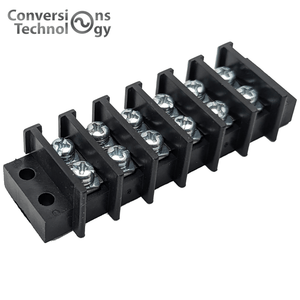 Conversions Tech Terminal Strip, 6 Pole with SEMS screw; 250V 30A, Heavy Duty Barrier Type