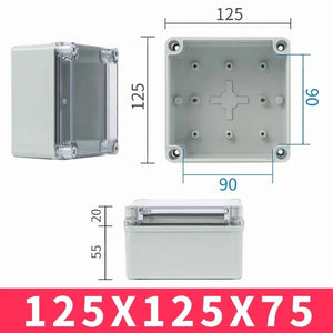 Conversions Tech 125x125x75 Transparent Waterproof Box for DIY Electronic Power Supply Housing