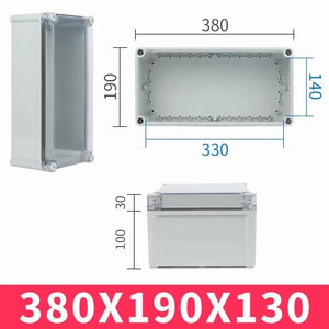 Conversions Tech 380x190x130 Transparent Waterproof Box for DIY Electronic Power Supply Housing