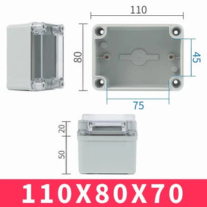 Conversions Tech 110x80x70 Transparent Waterproof Box for DIY Electronic Power Supply Housing