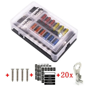 Conversions Tech 12 way Fuseholder 1 / Standard / CHINA|100A Universal 12 Ways 6 Ways Blade Fuse Block 12V 32V Car Fuse Holder Box Marine Auto Fuse Connector Switch With LED Indicator Light