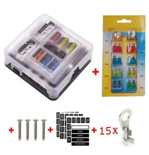 Conversions Tech 6 way Fuseholder 2 / Standard / CHINA|100A Universal 12 Ways 6 Ways Blade Fuse Block 12V 32V Car Fuse Holder Box Marine Auto Fuse Connector Switch With LED Indicator Light