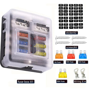 Conversions Tech Universal 12 Ways 6 Ways Blade Fuse Block 12V 32V Car Fuse Holder Box Marine Auto Fuse Connector Switch With LED Indicator Light
