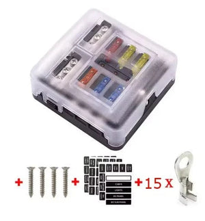 Conversions Tech 6 way Fuseholder 1 / Standard / CHINA|100A Universal 12 Ways 6 Ways Blade Fuse Block 12V 32V Car Fuse Holder Box Marine Auto Fuse Connector Switch With LED Indicator Light