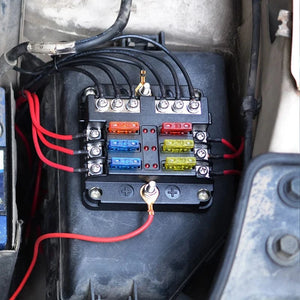 Conversions Tech Universal 12 Ways 6 Ways Blade Fuse Block 12V 32V Car Fuse Holder Box Marine Auto Fuse Connector Switch With LED Indicator Light