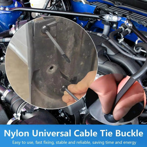 Conversions Tech Universal Car Nylon Cable Tie Buckles Heavy Duty Self-Locking Zip Ties Holder with Pin Button Fasteners Car UV Resistant Ties