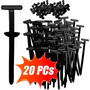 Conversions Tech 20pcs Universal Car Nylon Cable Tie Buckles Heavy Duty Self-Locking Zip Ties Holder with Pin Button Fasteners Car UV Resistant Ties