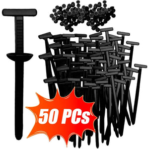 Conversions Tech 50pcs Universal Car Nylon Cable Tie Buckles Heavy Duty Self-Locking Zip Ties Holder with Pin Button Fasteners Car UV Resistant Ties