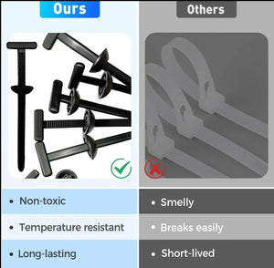 Conversions Tech Universal Car Nylon Cable Tie Buckles Heavy Duty Self-Locking Zip Ties Holder with Pin Button Fasteners Car UV Resistant Ties