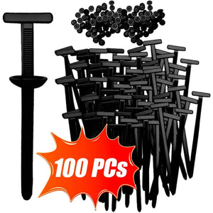 Conversions Tech 100pcs Universal Car Nylon Cable Tie Buckles Heavy Duty Self-Locking Zip Ties Holder with Pin Button Fasteners Car UV Resistant Ties